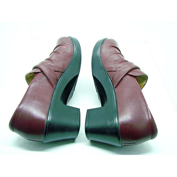 Womens ALEGRIA By PG Lite Burgundy Leather Clogs COMFORT Shoes Size 38 US 8 - Picture 4 of 12